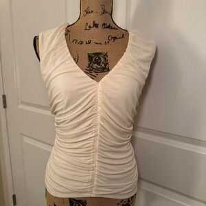 Coquette Cream Ruched Cami Tank
